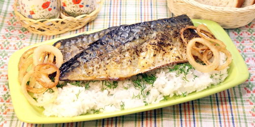 Рецепт запеченная скумбрия с рисом