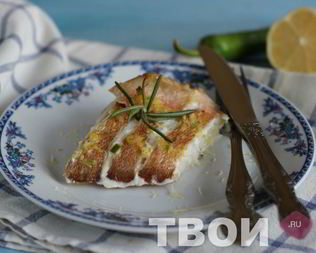 Запеченный морской окунь