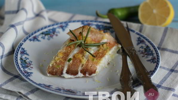 запеченный морской окунь