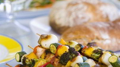 Говяжьи и овощные шашлыки