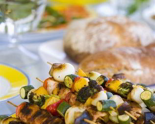 Говяжьи и овощные шашлыки