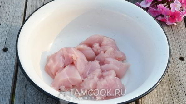 куриный шашлык с овощами в соусе терияки