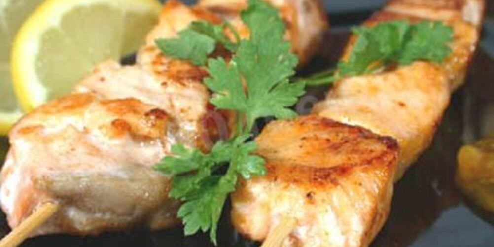 Рецепт рыбный шашлык семга на мангале