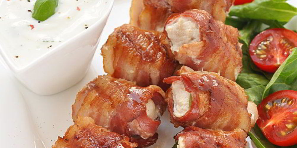 Рецепт шашлычки из индейки с беконом