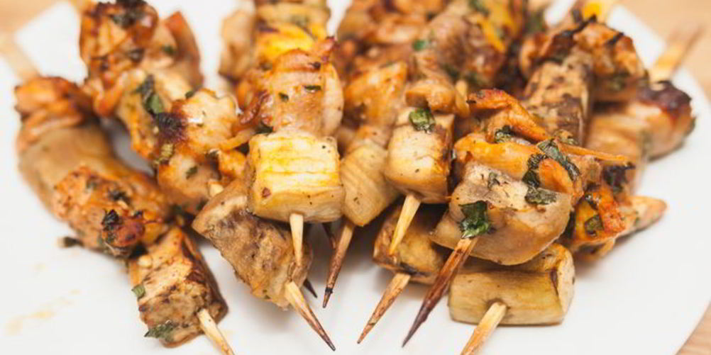Рецепт шашлычки из курицы с баклажанами