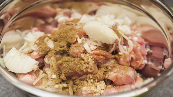 шашлычки из курицы с баклажанами