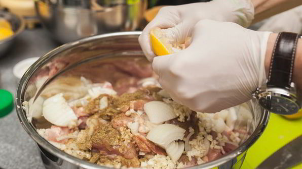 шашлычки из курицы с баклажанами