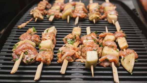 шашлычки из курицы с баклажанами