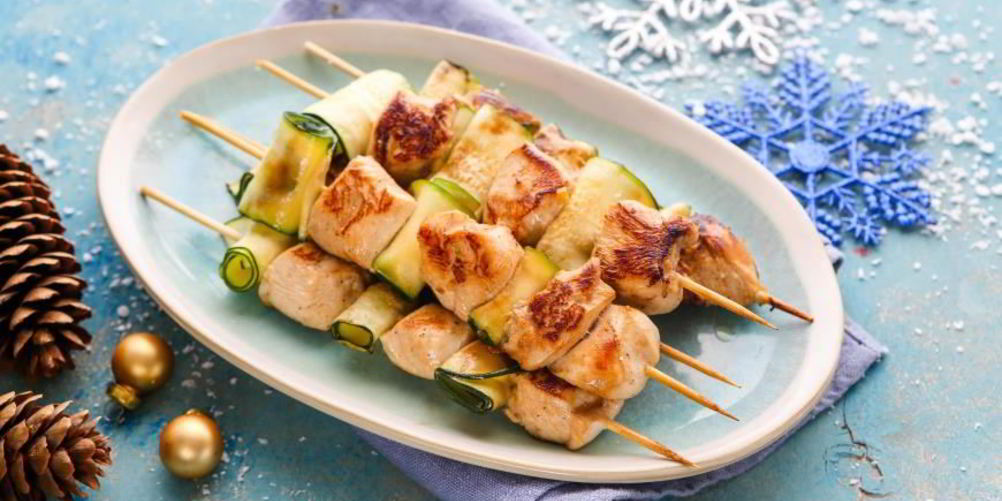 Рецепт шашлычки из курицы с цукини