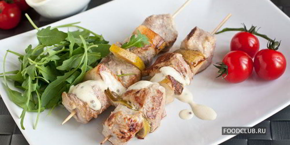 Рецепт шашлычки из свиной вырезки с грушами