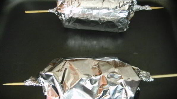 шашлычки — кабачки с фаршем