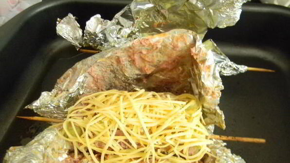 шашлычки — кабачки с фаршем