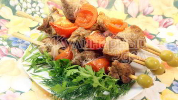 шашлычки с помидорками в лимонном маринаде