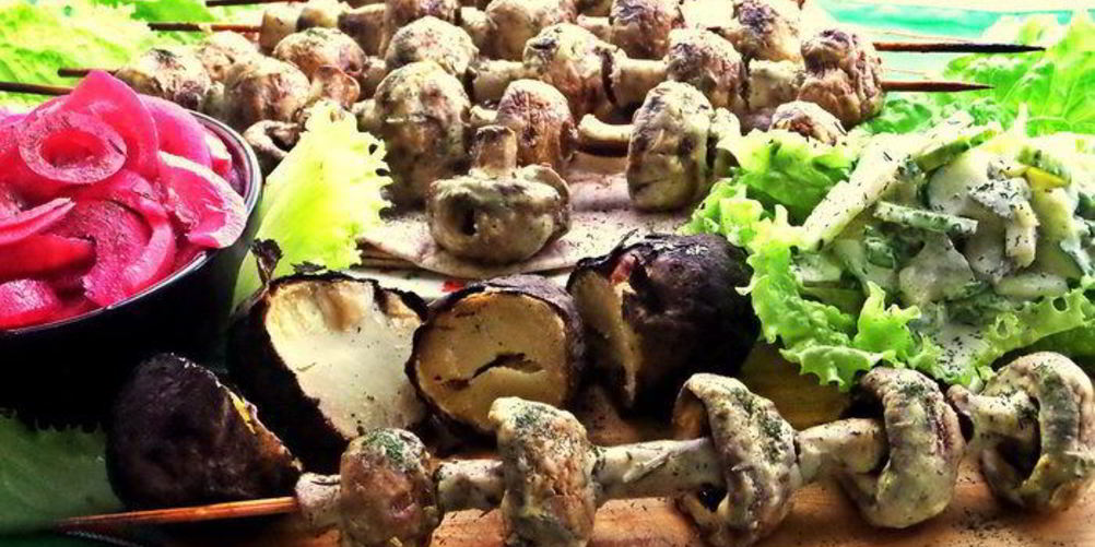 Рецепт шашлык грибы в сметане