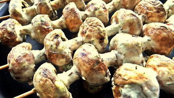 шашлык грибы в сметане