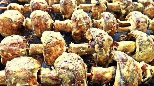 шашлык грибы в сметане