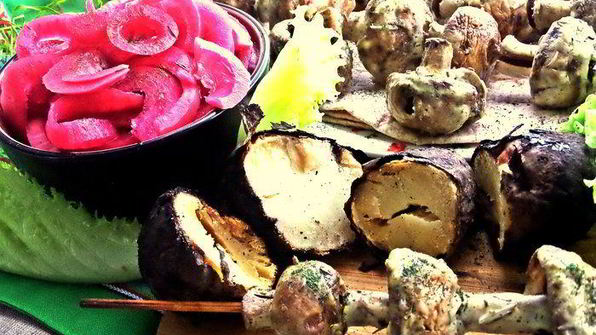 шашлык грибы в сметане