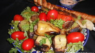 Шашлык из фаршированных овощей