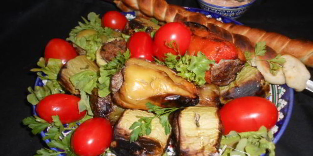 Рецепт шашлык из фаршированных овощей