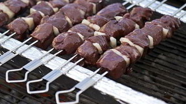 шашлык из говяжьей печени