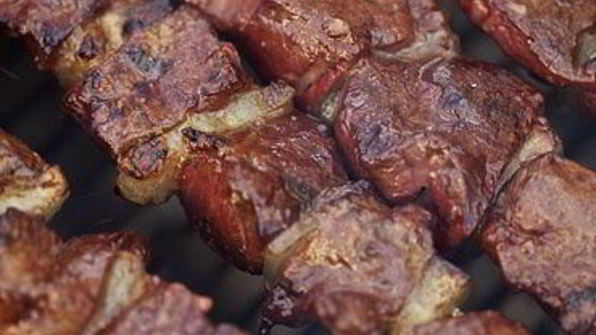 шашлык из говяжьей печени