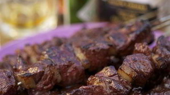 шашлык из говяжьей печени