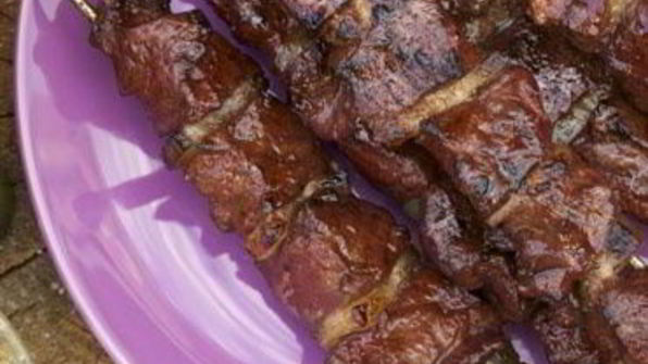 шашлык из говяжьей печени