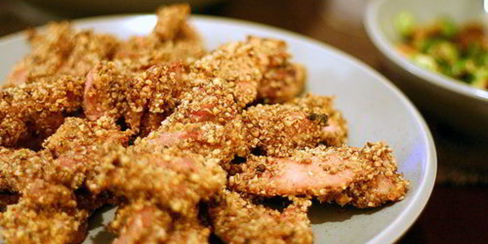 Рецепт шашлык из курицы в панировке из приправы дукка