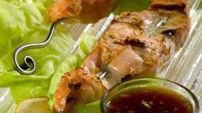 Шашлык из лосося на гриле