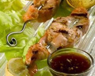 Шашлык из лосося на гриле