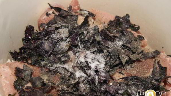 шашлык из свинины с базиликом