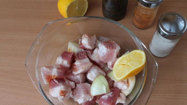 шашлык из свинины с лимоном и луком