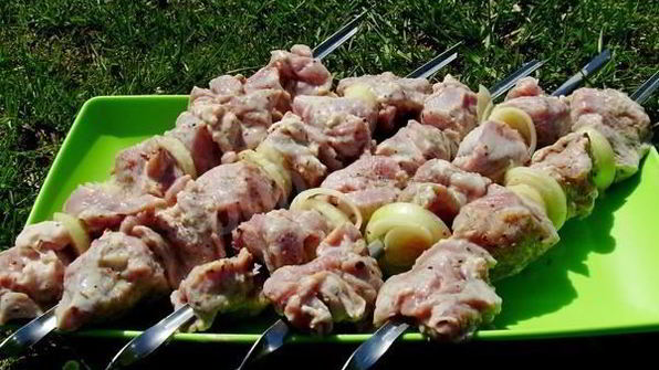 шашлык из свинины с луком