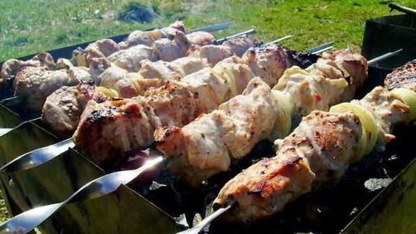 шашлык из свинины с луком
