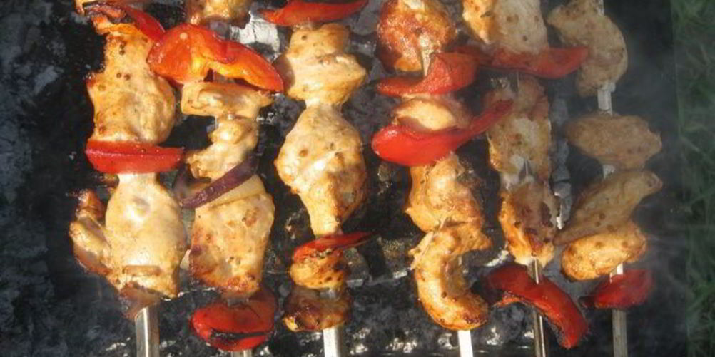 Рецепт шашлык из цыпленка в горчичном маринаде с болгарским перцем