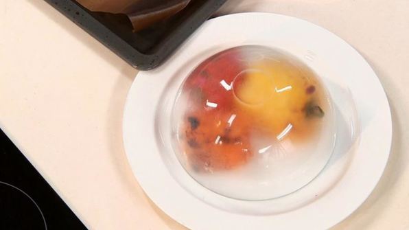 шашлык из зубатки с луковым конфитюром