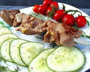 Шашлык на кефире из свинины