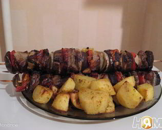 Шашлык по-кавказски с овощами