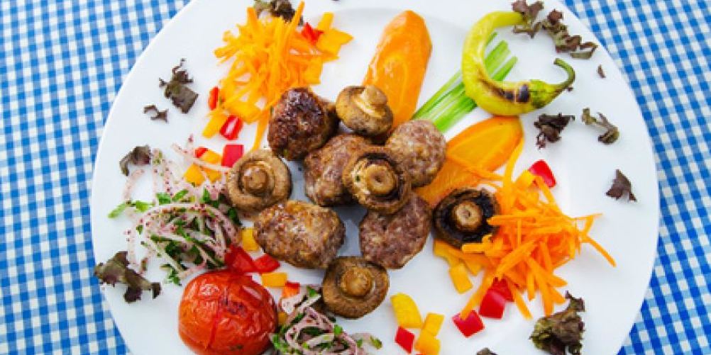 Рецепт шашлык с грибами и овощами