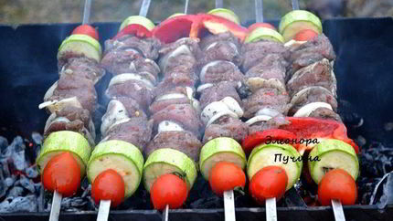 Шашлык с овощами