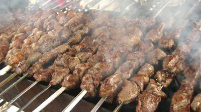Шашлык с соком киви