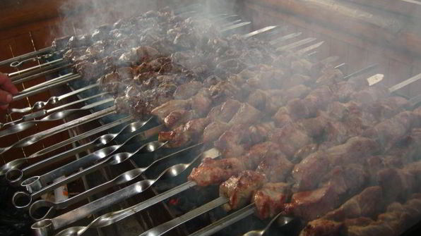 шашлык с соком киви