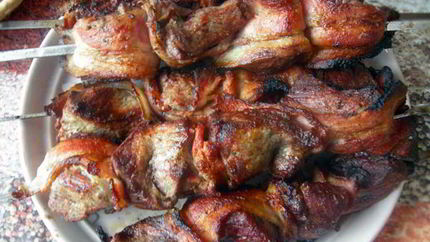 Шашлык в беконе