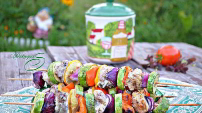 Сицилийские шашлычки из овощей и трески