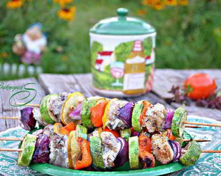 Сицилийские шашлычки из овощей и трески
