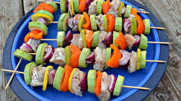 сицилийские шашлычки из овощей и трески