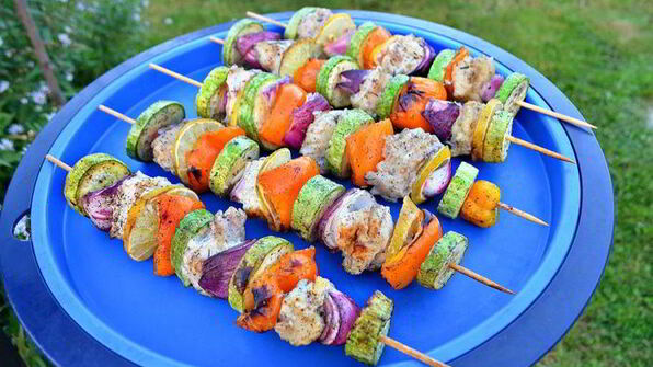 сицилийские шашлычки из овощей и трески