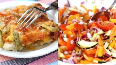 Куриный стейк с овощами