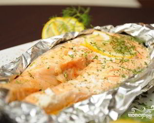 Стейк из кеты в духовке