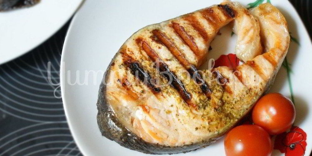 Рецепт стейк из семги на гриле